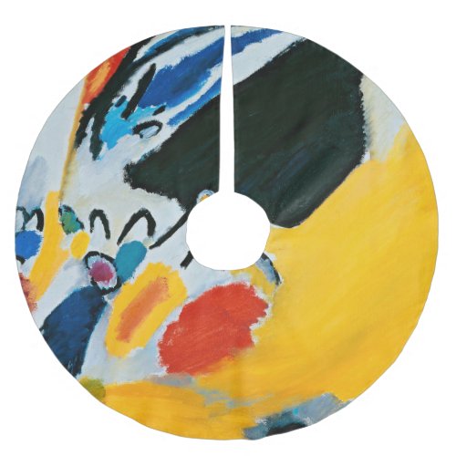 Kandinski Impression III Concert Abstract Painting Brushed Polyester Tree Skirt