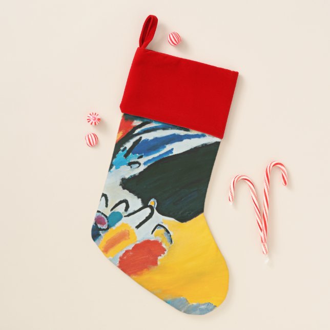 Kandinski Impression III Concert Abstract Painting Christmas Stocking (Front)