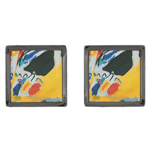 Kandinski Impression III Concert Abstract Painting Cufflinks
