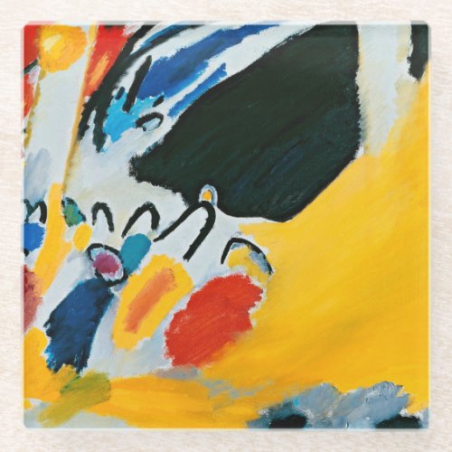 Kandinski Impression III Concert Abstract Painting Glass Coaster