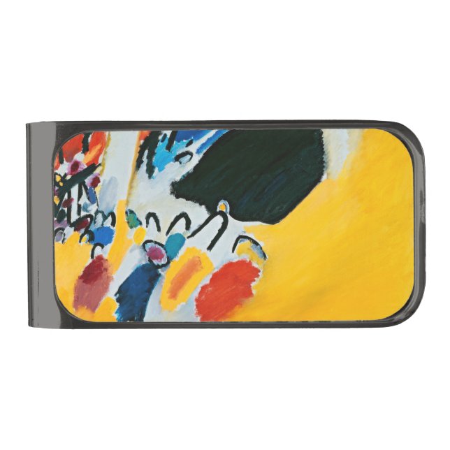 Kandinski Impression III Concert Abstract Painting Gunmetal Finish Money Clip (Front)