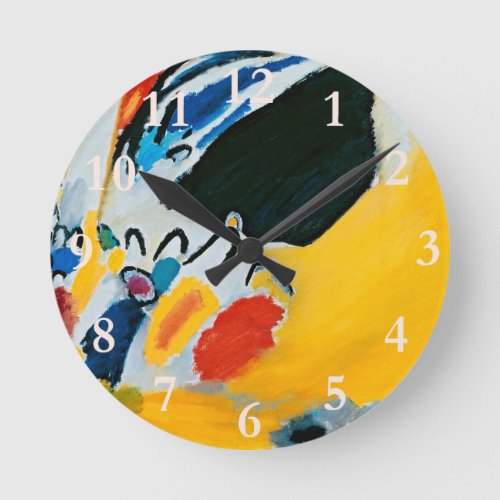 Kandinski Impression III Concert Abstract Painting Round Clock