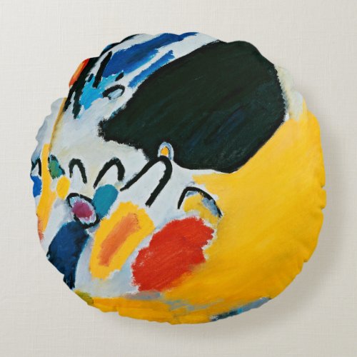 Kandinski Impression III Concert Abstract Painting Round Pillow
