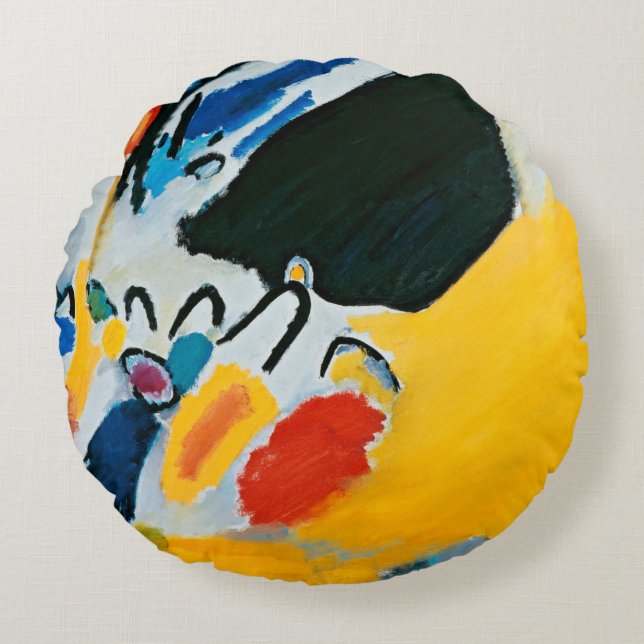 Kandinski Impression III Concert Abstract Painting Round Pillow (Front)