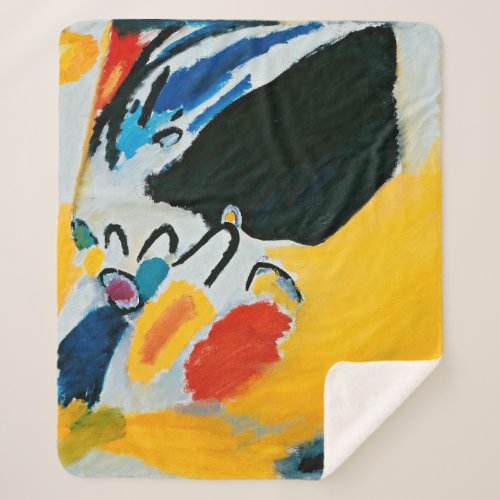 Kandinski Impression III Concert Abstract Painting Sherpa Blanket