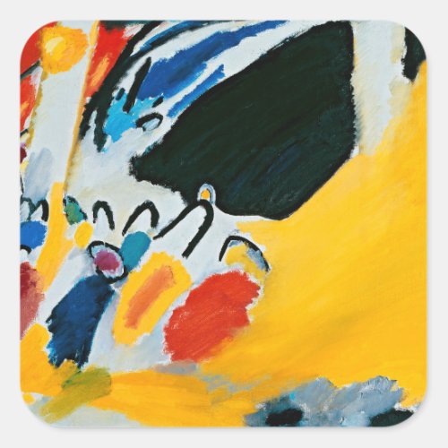 Kandinski Impression III Concert Abstract Painting Square Sticker