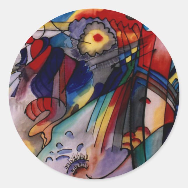 Kandinsky 1913 Abstract Painting Classic Round Sticker (Front)