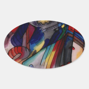 Kandinsky 1913 Abstract Painting Oval Sticker