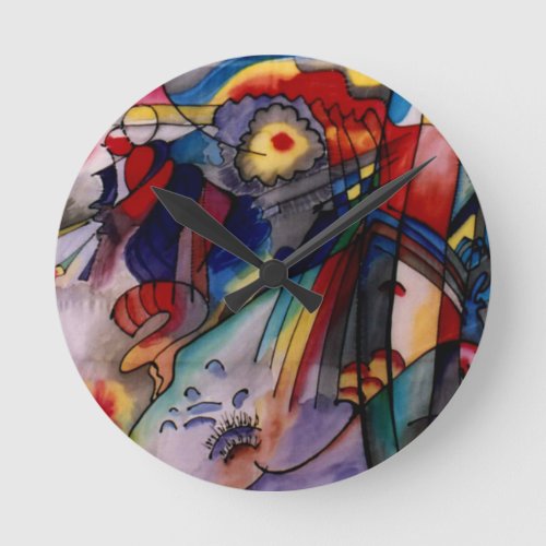 Kandinsky 1913 Abstract Painting Round Clock