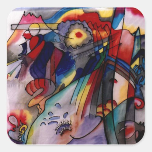 Kandinsky 1913 Abstract Painting Square Sticker