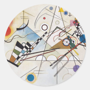 Kandinsky 1923/composition viii/pixdezines classic round sticker