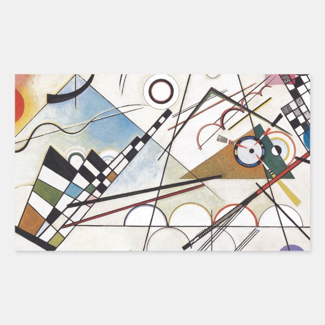 Kandinsky 1923/composition viii/pixdezines rectangular sticker (Front)