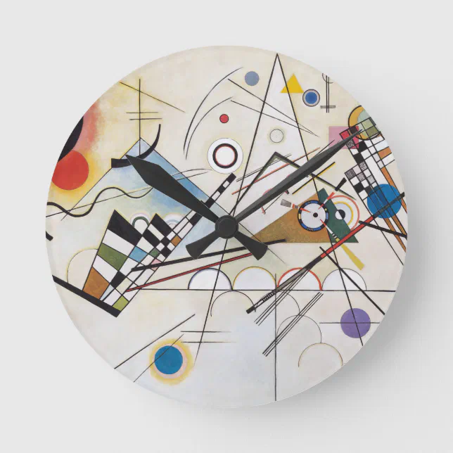Kandinsky 1923/composition viii/pixdezines round clock | Zazzle