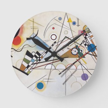 Kandinsky 1923/composition Viii/pixdezines Round Clock by The_Masters at Zazzle