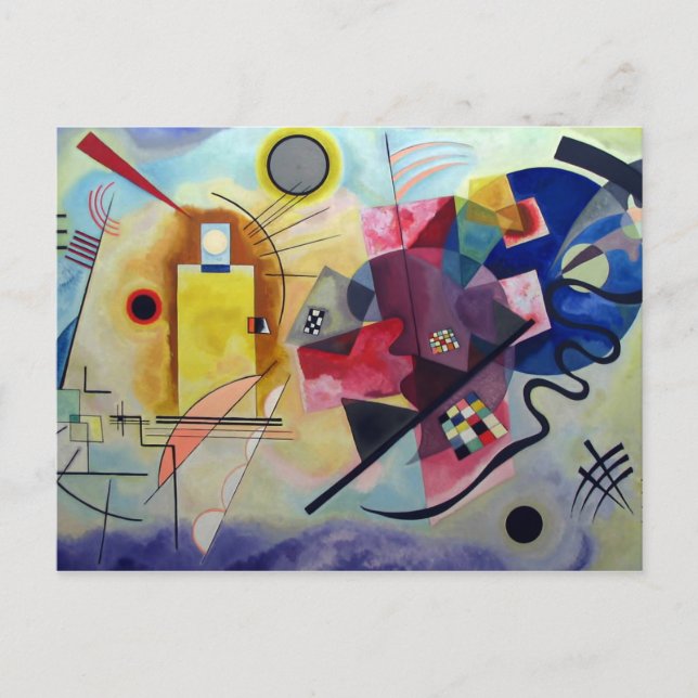 Kandinsky 1925/yellow/red/blue/pixdezines postcard (Front)