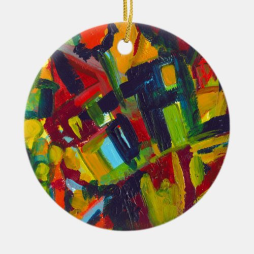 Kandinsky 304 Colorful Abstract Artwork Ceramic Ornament