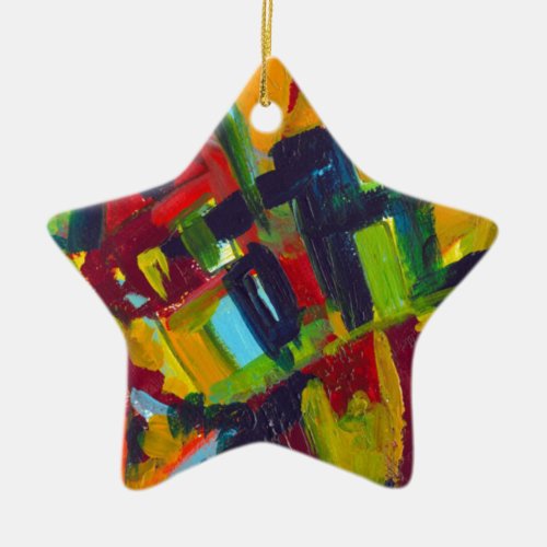 Kandinsky 304 Colorful Abstract Artwork Ceramic Ornament