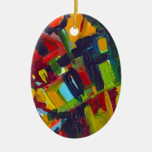 Kandinsky 304 Colorful Abstract Artwork Ceramic Ornament