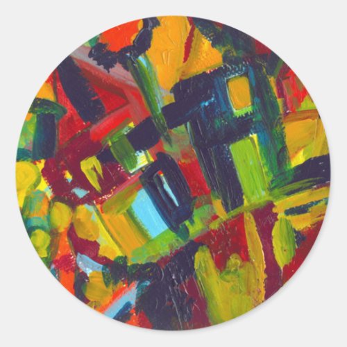 Kandinsky 304 Colorful Abstract Artwork Classic Round Sticker