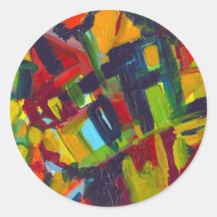 Kandinsky 304 Colorful Abstract Artwork Classic Round Sticker
