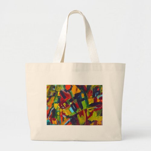 Kandinsky 304 Colorful Abstract Artwork Large Tote Bag