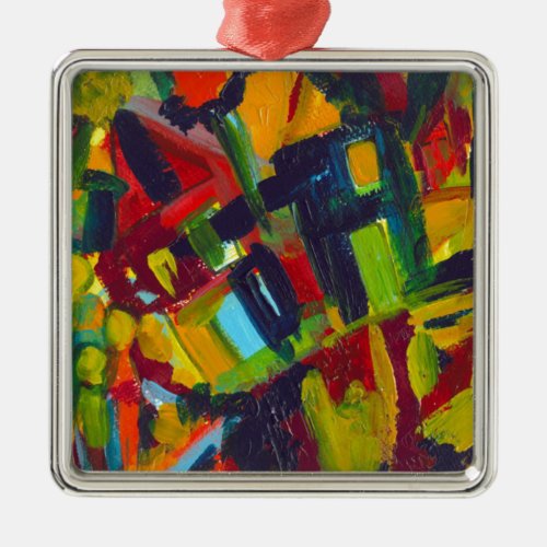 Kandinsky 304 Colorful Abstract Artwork Metal Ornament