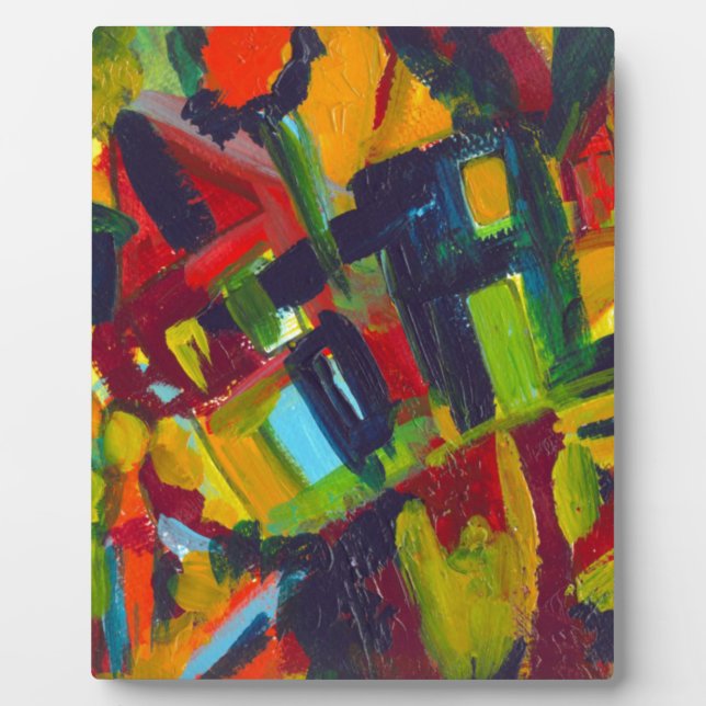 Kandinsky 304 Colorful Abstract Artwork Plaque (Front)