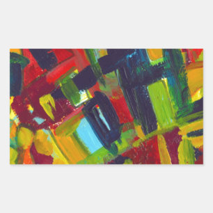Kandinsky 304 Colorful Abstract Artwork Rectangular Sticker