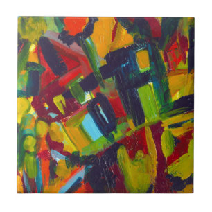 Kandinsky 304 Colorful Abstract Artwork Tile