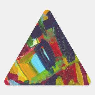 Kandinsky 304 Colorful Abstract Artwork Triangle Sticker