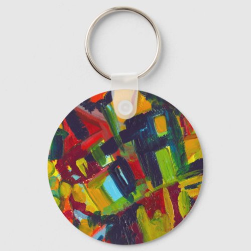 Kandinsky 304 Colorful Abstract Painting Keychain
