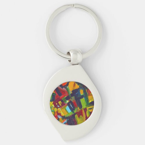 Kandinsky 304 Colorful Abstract Painting Keychain