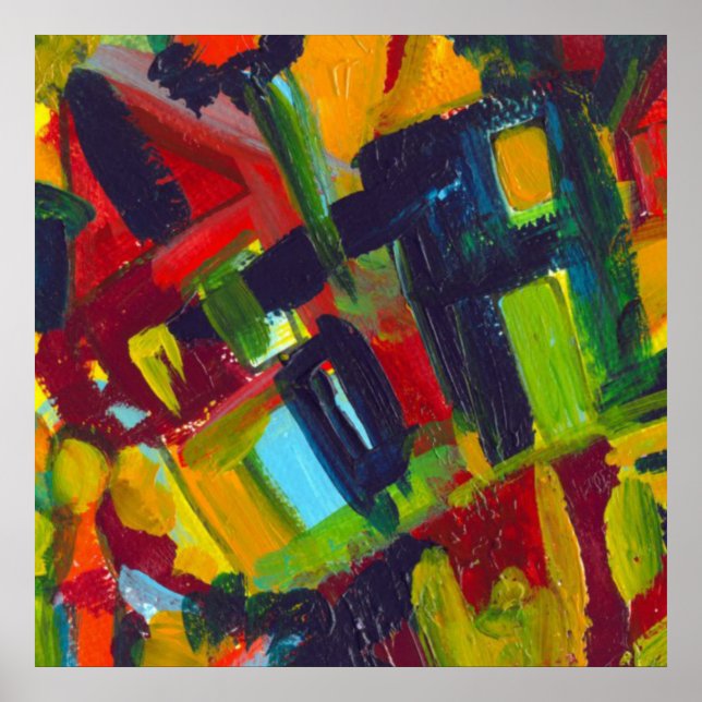 Kandinsky '304' Colorful Abstract Painting Poster (Front)