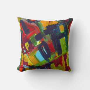 Kandinsky '304' Colorful Abstract Painting Throw Pillow