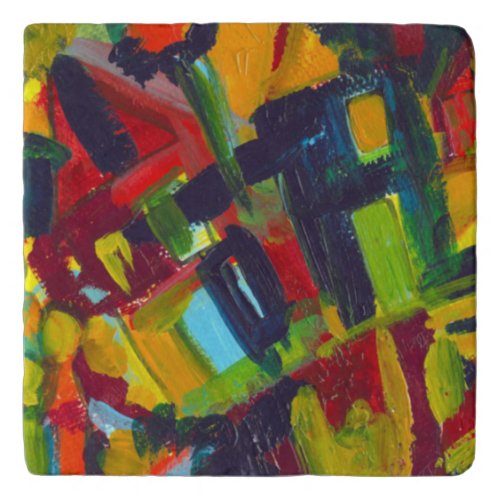 Kandinsky 304 Colorful Abstract Painting Trivet