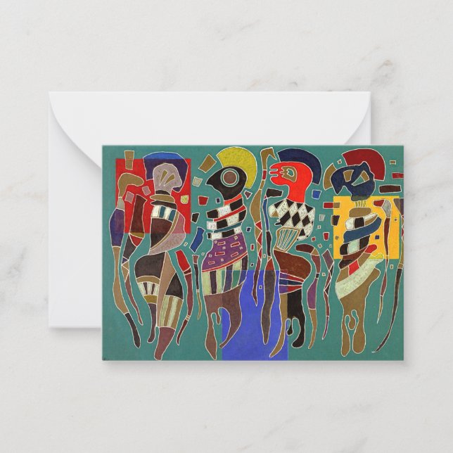 Kandinsky - 4 figures on 3 squares note card (Front)