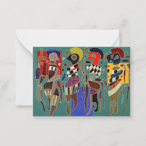 Kandinsky _ 4 figures on 3 squares note card