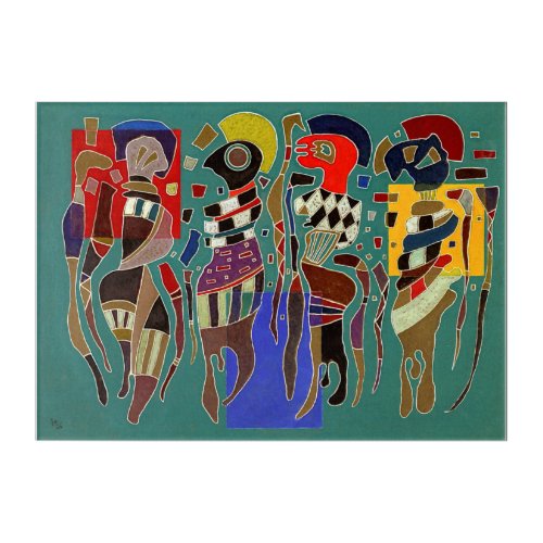 Kandinsky _ 4 figures on 3 squares poster acrylic print