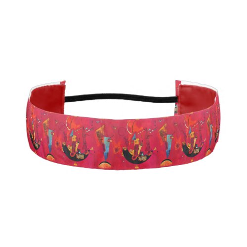 Kandinsky Abstract Art Red Blue Yellow Colorful Athletic Headband