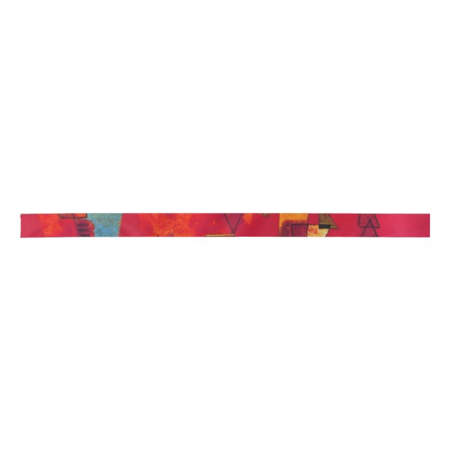 Kandinsky Abstract Art Red Blue Yellow Colorful Satin Ribbon (Front)