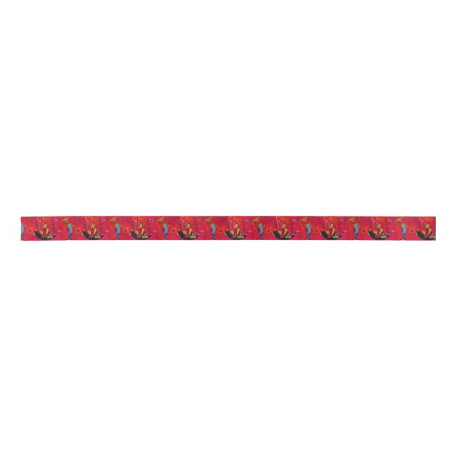 Kandinsky Abstract Art Red Blue Yellow Colorful Satin Ribbon (Front)