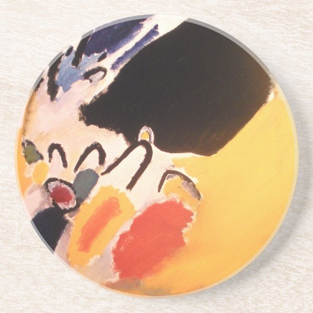 Kandinsky Abstract art Sandstone Coaster (Front)