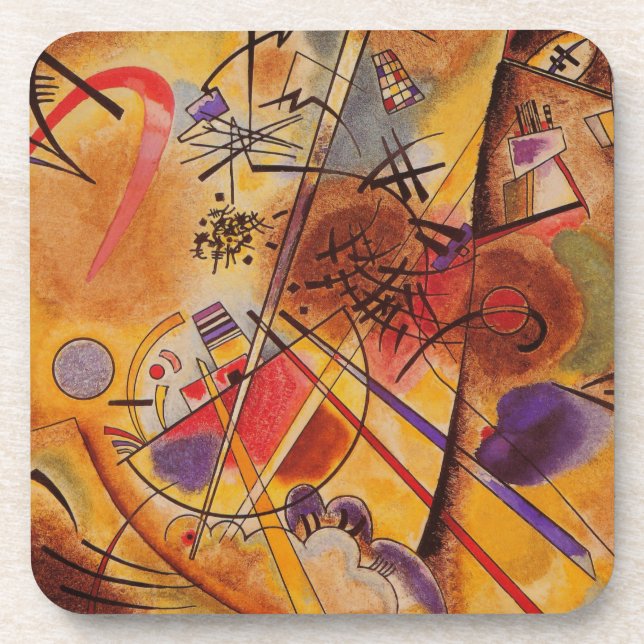 Kandinsky Abstract Artwork Beverage Coaster (Front)