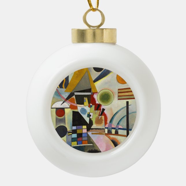 Kandinsky Abstract Artwork Ceramic Ball Christmas Ornament (Front)