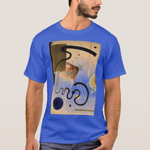 Kandinsky Abstract Artwork Deep Royal Blue T_Shirt
