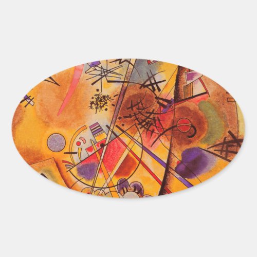 Kandinsky Abstract Artwork Oval Sticker