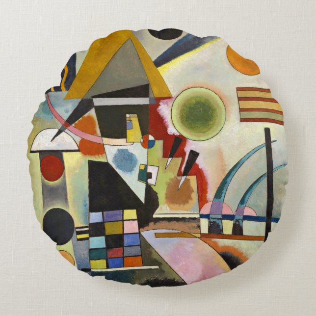 Kandinsky Abstract Artwork Round Pillow (Front)