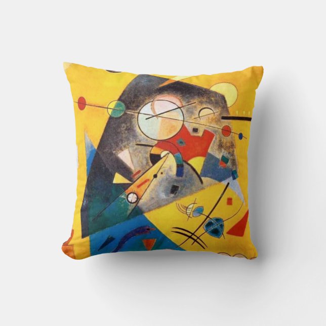 Kandinsky Abstract Blue Red Yellow Composition Throw Pillow (Front)