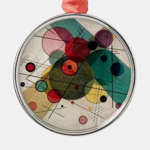 Kandinsky Abstract Circles Ceramic Round Ornament