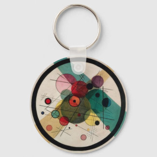 Kandinsky Abstract Circles in a Circle Keychain